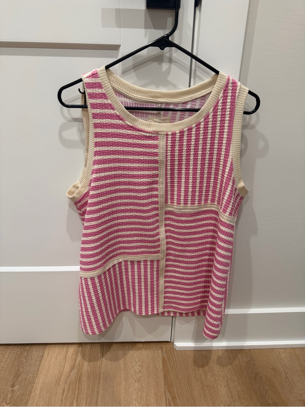 Umgee Pink Striped Knit Tank Set - Picture 2 of 7